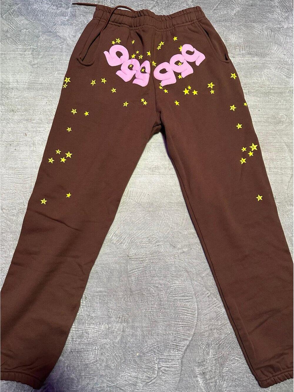 Sp5der Worldwide Angel Numbers 555 Brown SIZE: SMALL